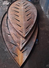Lodha Developers Shop Fabricated Laser Cut Corten Steel  Leaf Motif with hook-on arrangement