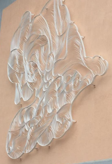 Metal Artwork. Combination of metal strips and bent flats, used to achieve the form, PU painted