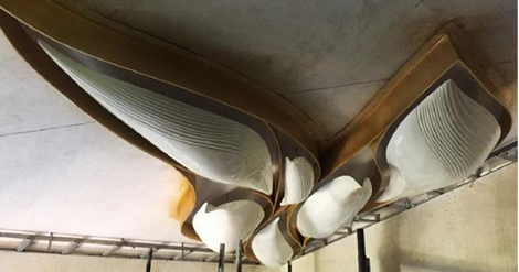 Residence in Goa. FRP Motif on ceiling with light arrangement