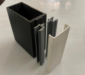 Proposed Development. Curtain Wall Glazing. Prototype of Mullion section in 40mm  thickness to accommodate 6-8mm thick  